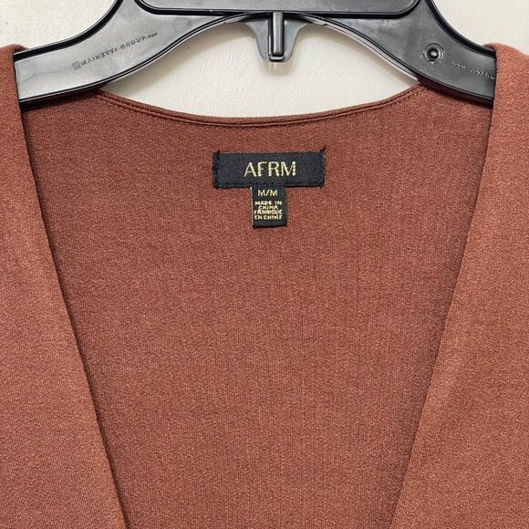 New AFRM Afton Ruched Long Sleeve Jersey Minidress Size M - Picture 8 of 11